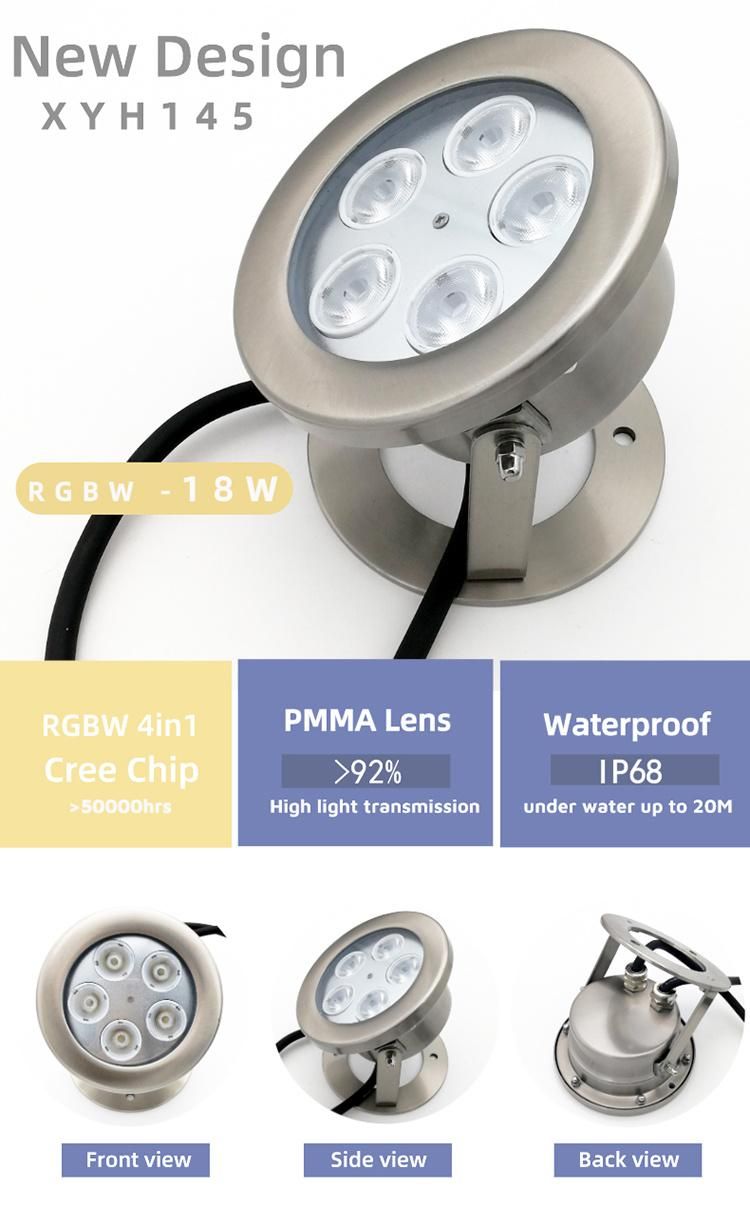 Ce RGB DMX IP68 Underwater Light with Light Source for Music Pool Fountains