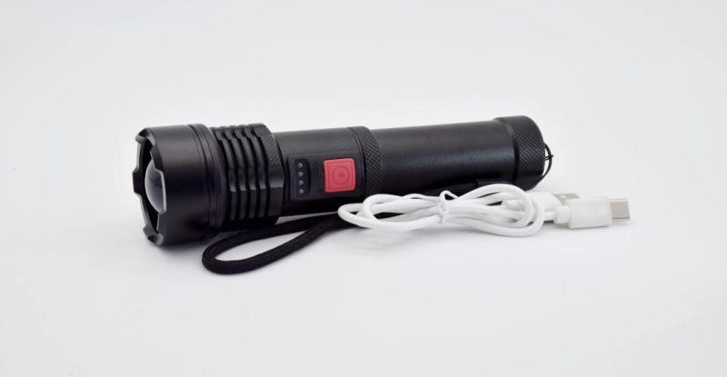 USB Rechargeable Zoom in and Zoom out Outdoor Work Camping Searching Aluminum LED Flashlight