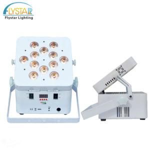 12PCS Rechangeable 12PCS 6in1 18W Wireless DMX Flat PAR Light
