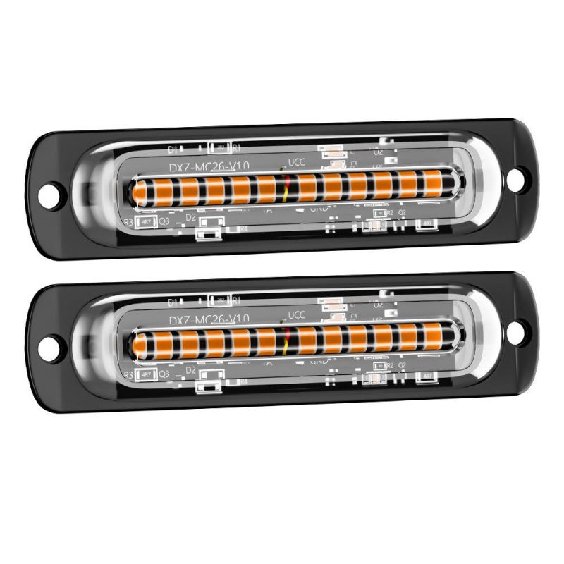 Dxz OEM 12LED Emergency Strobe Lights Amber White LED Strobe Warning Emergency Flashing Light Caution Construction Hazard Light