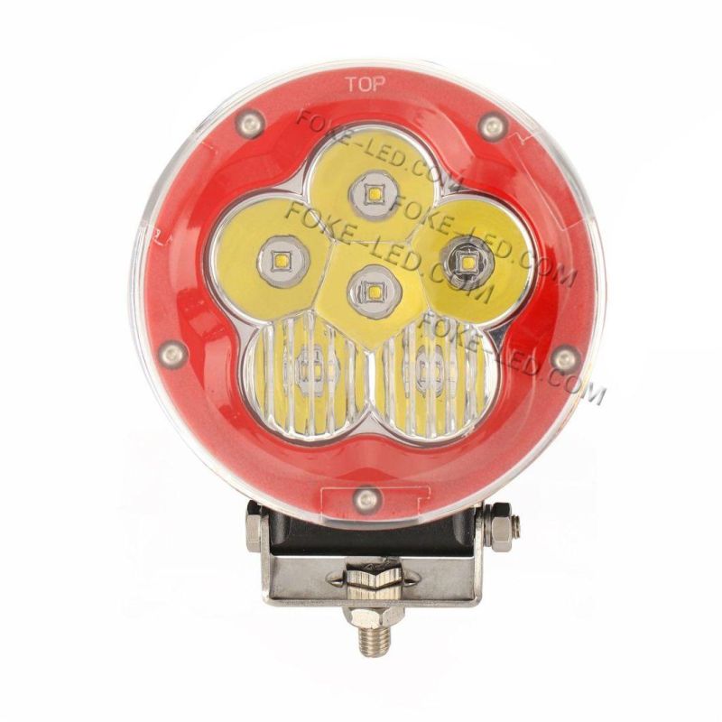 High Power 5 Inch 90W Round Red/Black CREE LED Spot Driving Work Light