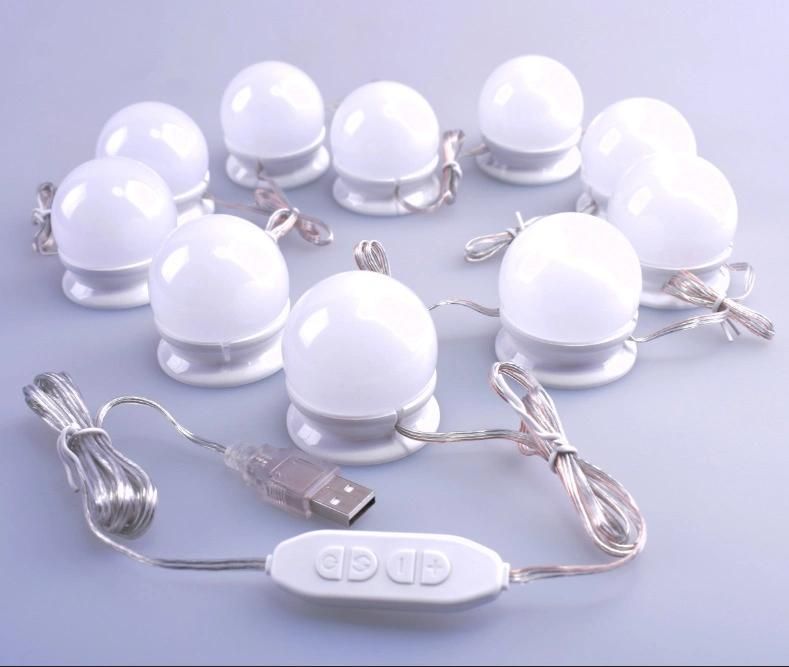 Vanity Backlit LED Mirror Light Lamp Bulbs Whit Make up for Hollywood USB LED Light (WH-MR-02)