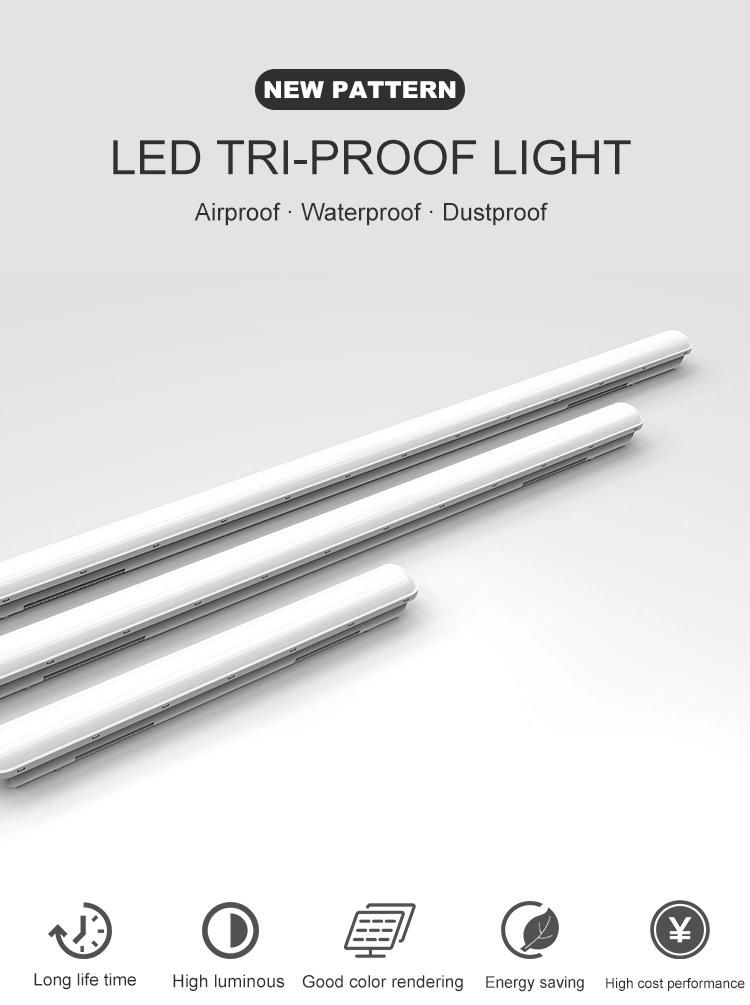 LED Tri-Proof Light Cheap New Model Parking Lot LED Light IP65 LED Lighting Fixture, LED Linear Light, LED Pendant Light for Warehouse
