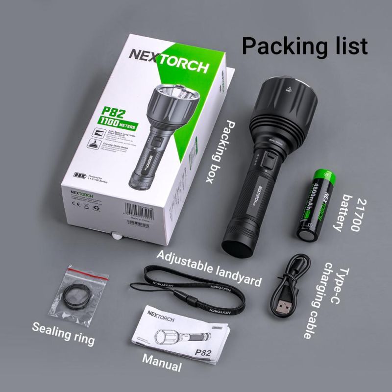 1000 Meter 1200 Lumen Ultra Long Range Tactical Flashlight Nextorch P82 Long Distance Lighting Police Torch Military