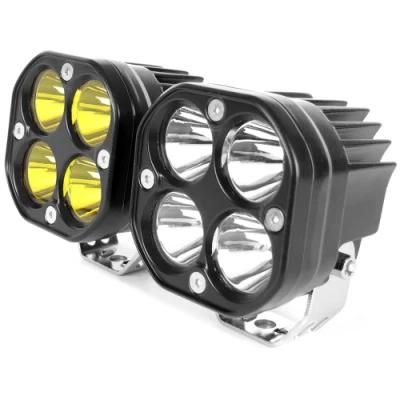 Dual Color Yellow White LED Fog Driving Light 3 Inch 40W LED Work Light for Jeep SUV Truck Offroad