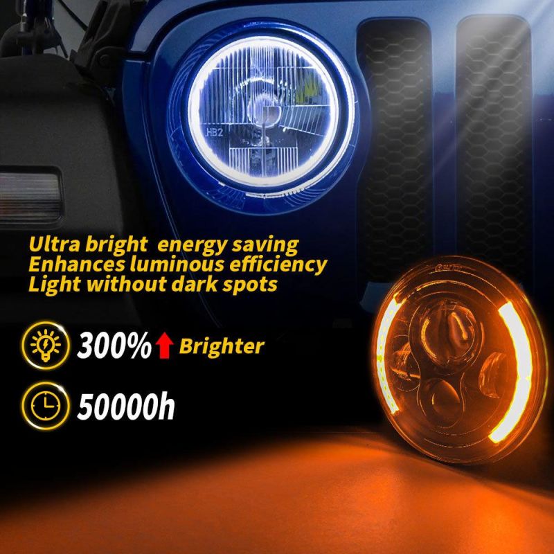 Dxz Thin Section OEM Logo DOT High Low Beam DRL 7′′ for Wrangler Motorcycles LED Driving Light Round Lamp LED Headlight for Jeep