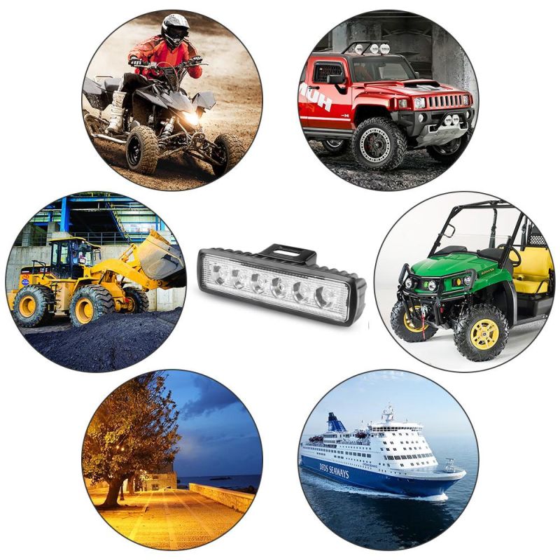 12V 24V Single Row LED Light Bar 18W Work Light Offroad LED Lights for Trucks Tractor Auto Light Spot Flood Metal Bracket