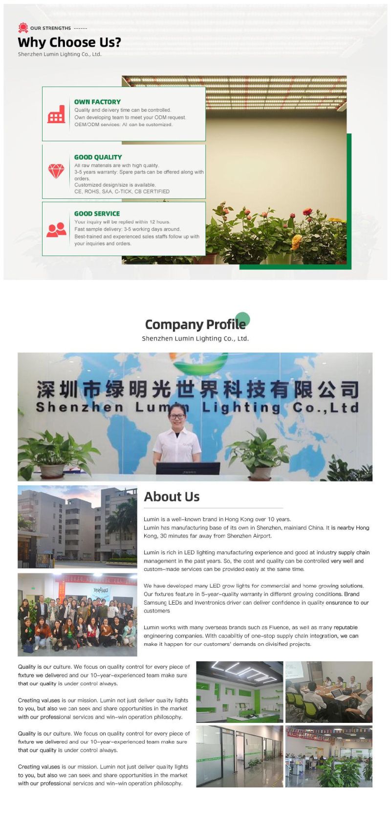 Lumin 320W Commercial Grade Greenhouse LED Grow Light Full Spectrum