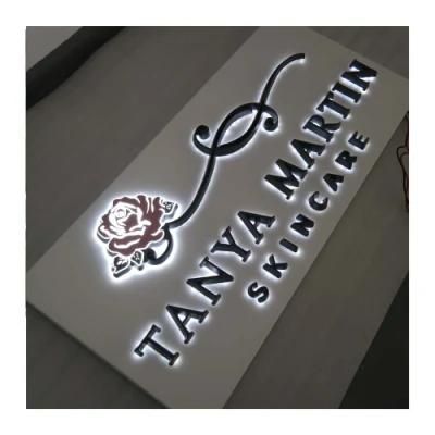 Outdoor LED Stainless Steel Backlit Halo Lit Letters for Store