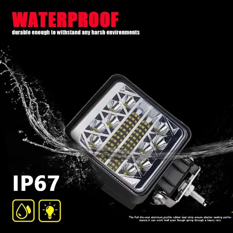 42 LEDs 5 Inch Square Auto Moto Faros LED Alta Baja Round off-Road 4X4 Super Bright High Power LED Work Light Auto Lamps Faros LED Auxiliares Car LED