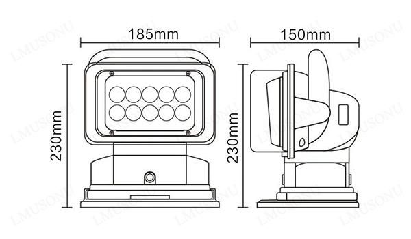 7inch 50W Wireless Remote Control CREE LED Search Light 200m