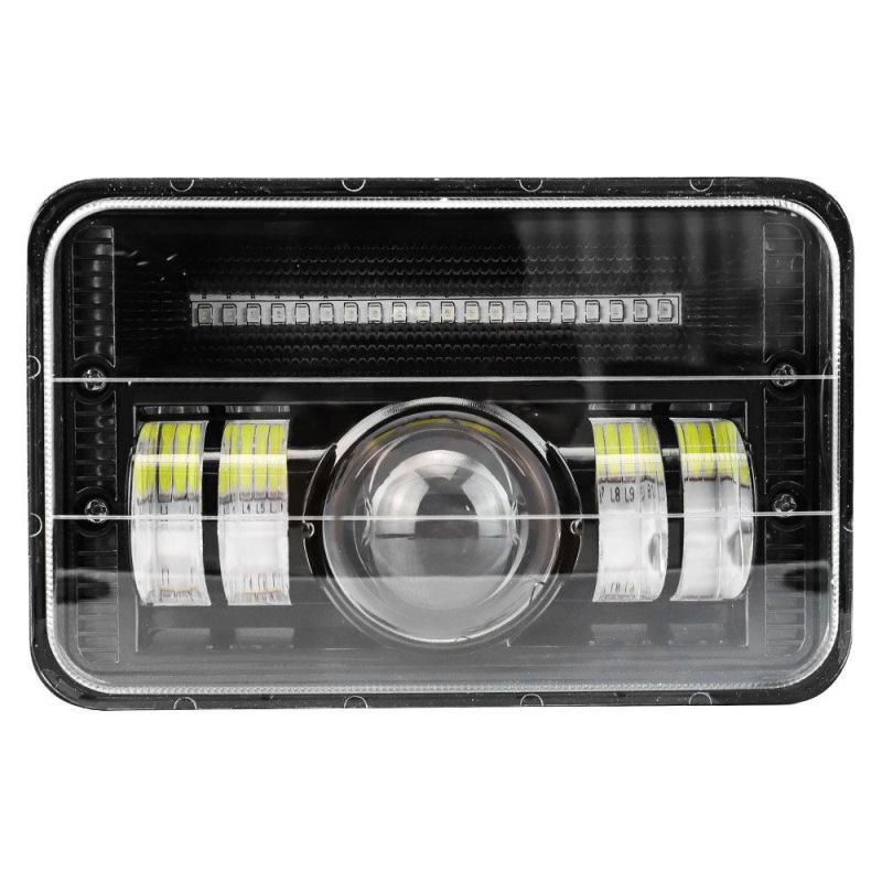 Dxz Truck Accessories 6inch LED Headlight Red+Blue Flashing with DRL for Jeep Wrangler High/Low Beam LED Headlight for Trucks Motorcycle