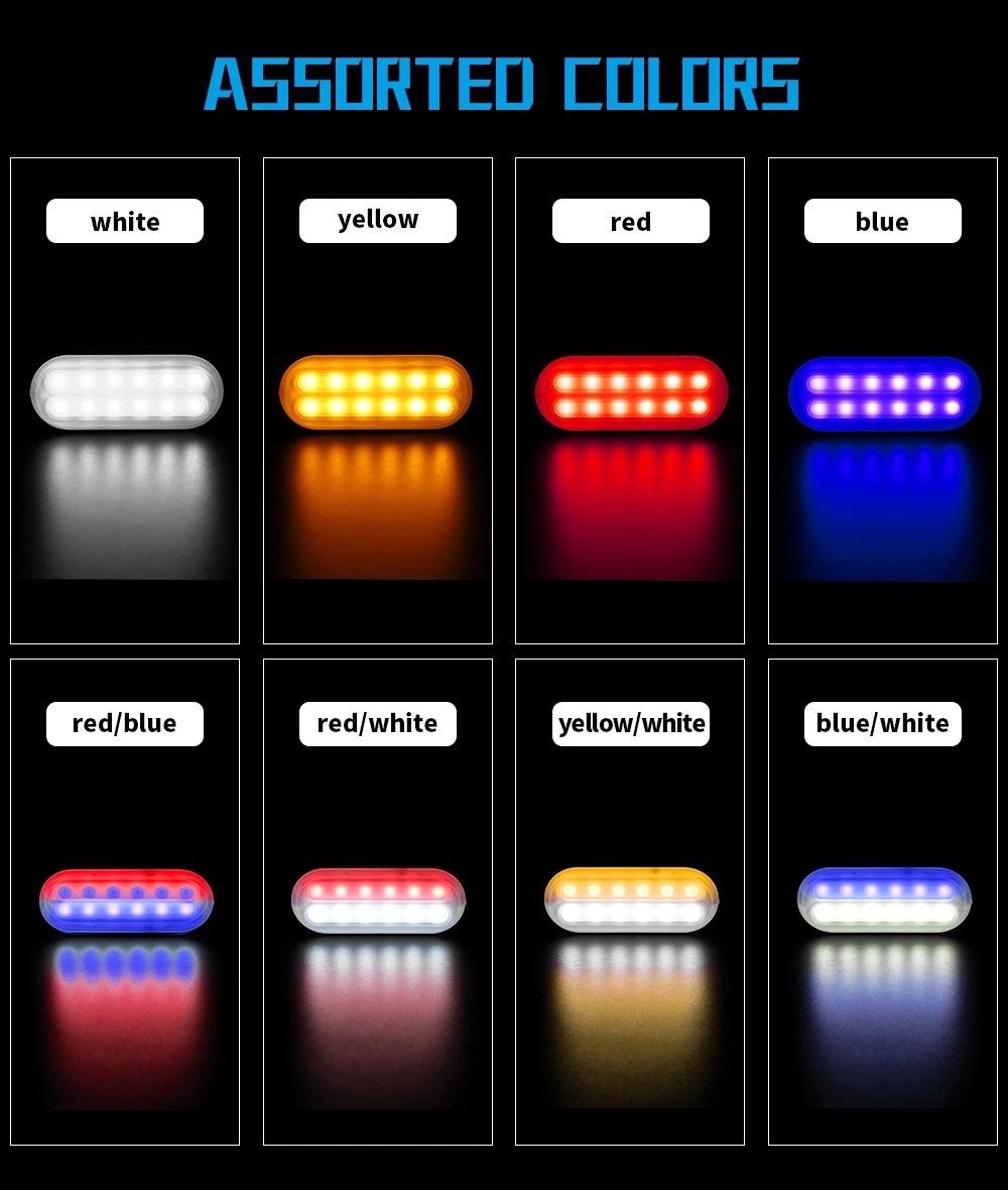 Dxz Strobe 12LED 36W Single Row Side Warning Light Truck Car DC 12V 24V White Amber Blue Red Flash