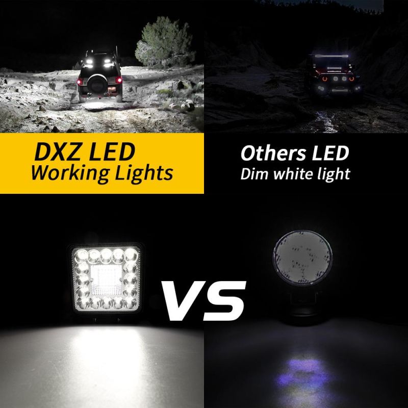 Dxz 4inch LED Fog Light 12V24V 41LED Square Accessoriescar LED Work Light for Driving Light Trucks Boats Tractors 4X4 SUV Spotlight