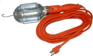 Handhold Work Light with an Outlet, 16/3, 25FT Cord