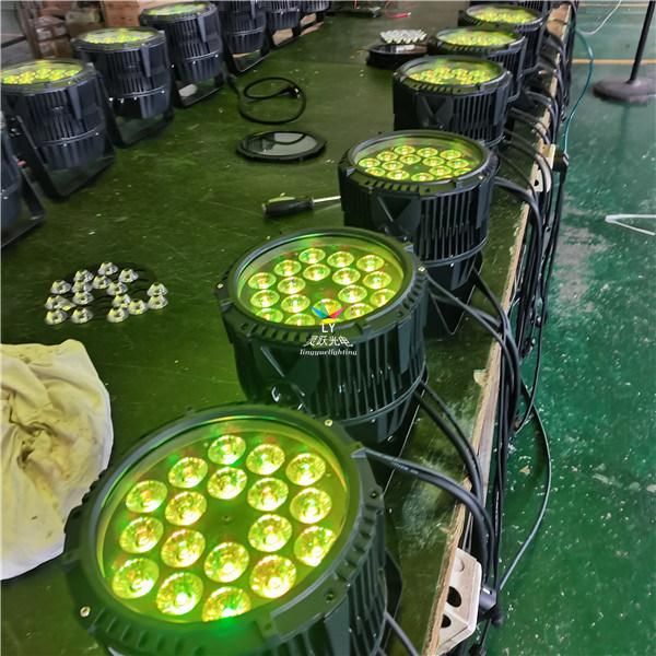 18W Rgbaw UV 18PCS Flat Stage PAR 64 LED Stage Lights