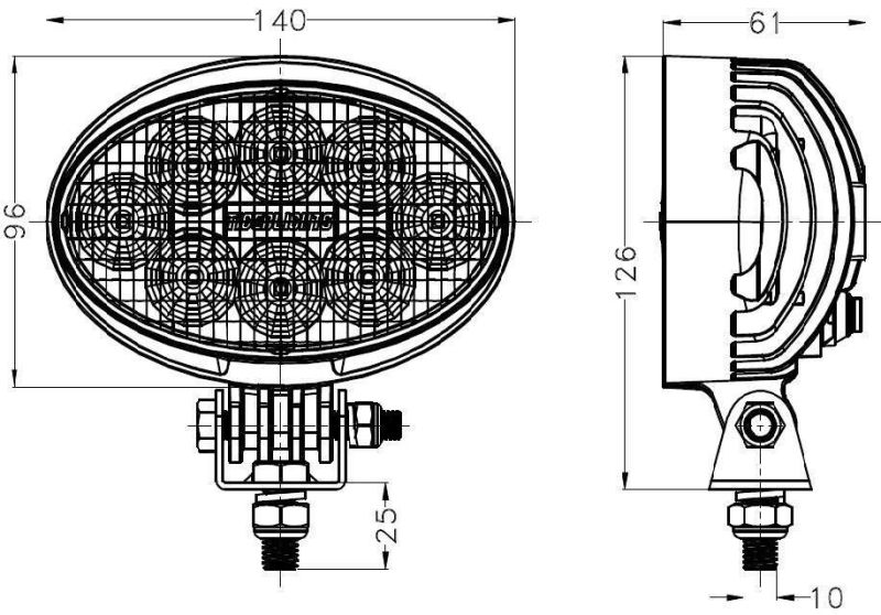 4024-24A White Yellow LED Work Light 5.5 Inch 24W 2000lm Spot Flood Beam for Car Truck