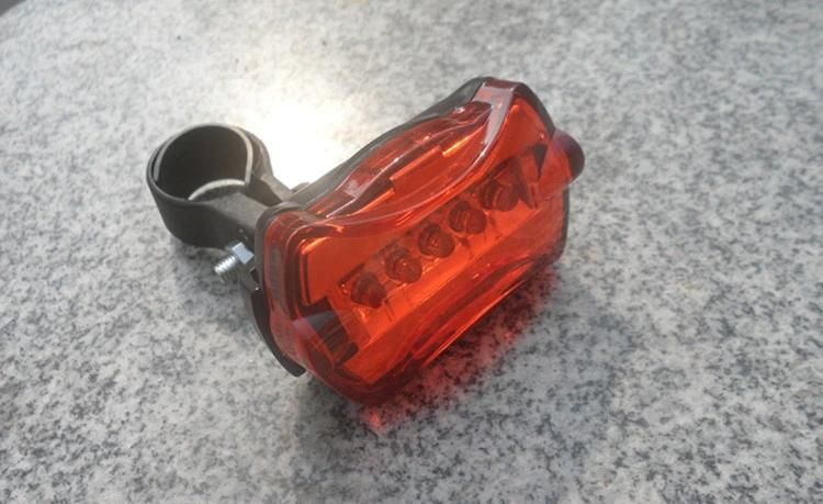 Bicycle Light Set Super Bright 5 LED Headlight Flashlight and Taillight Bike Front Rear Tail Light