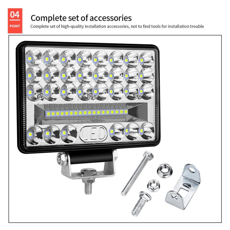 Dxz 5inch 48LED Ultra Bright Car LED Light High/Low Light Combo DRL LED Work Light for Jeep ATV UTV SUV Truck Boat