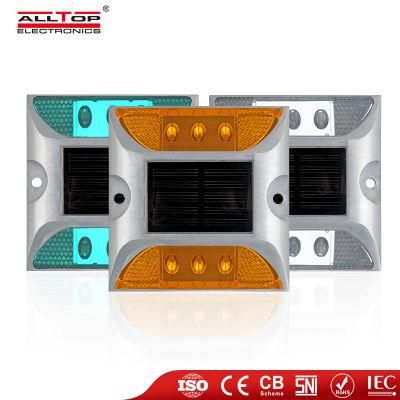 Alltop Hot Sale IP65 Waterproof Solar Charging Aluminum Outdoor Solar Road Stud LED Reflector