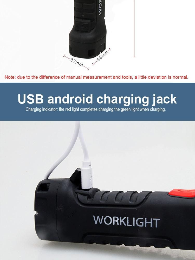 New Portable Work Lamp Adjust 360 Drgee Car Repair Inspection USB Magnetic LED Rechargeable Work Light