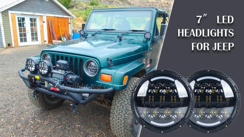 7" LED Headlight for Jeep Wrangler DRL High Low Beam