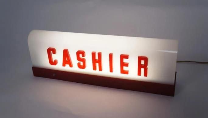 LED Acrylic Light Box Cashier Billboard Sign Box Illuminated Cashier Sign for Shop