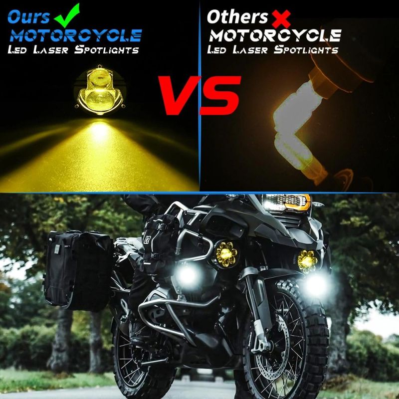 Dxz Motorcycle Headlights Headlamp 6500K/4300K Light Flashing Mode Spotlight Double Color Driving Fog Lamps for Vehicle/off-Road /ATV/Car