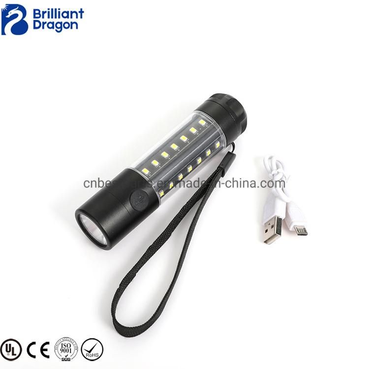 Wholesale SMD T6 LED Torch Lamp with 6 Flashing Mode Camping Rechargeable Torch Light Super Bright COB LED Waterproof Tactical Flashlight