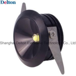 1W Round Black Mini LED Cabinet Light (DT-CGD-016B)