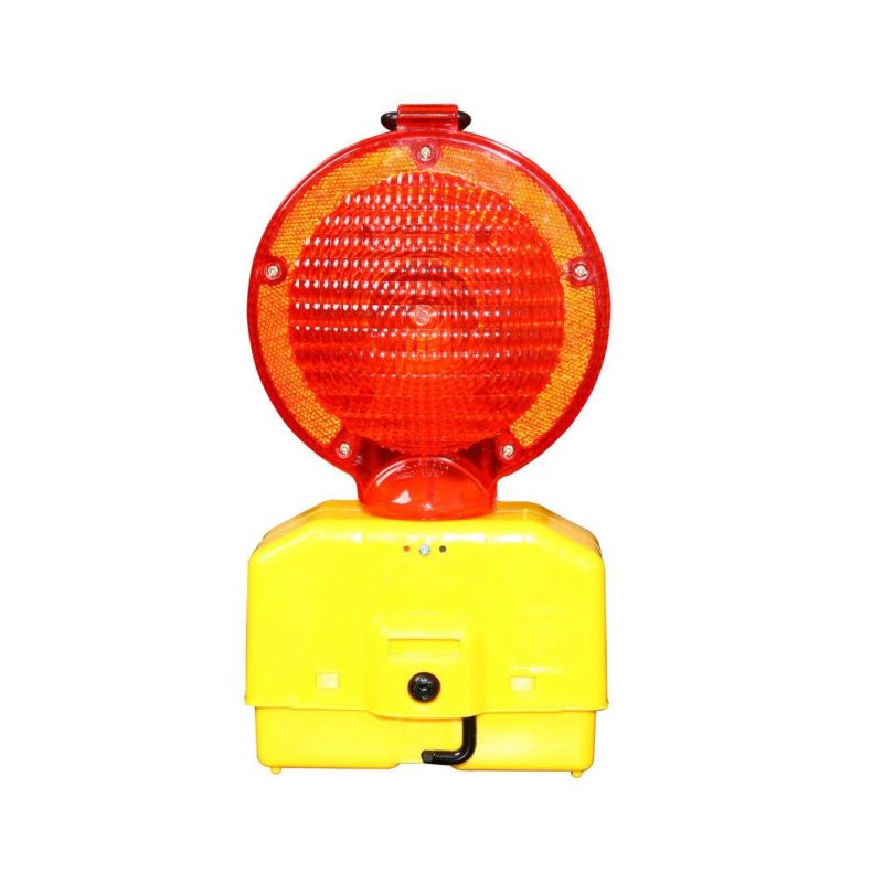 LED Solar Flashing Red/Yellow Warning Traffic Lamp for Road