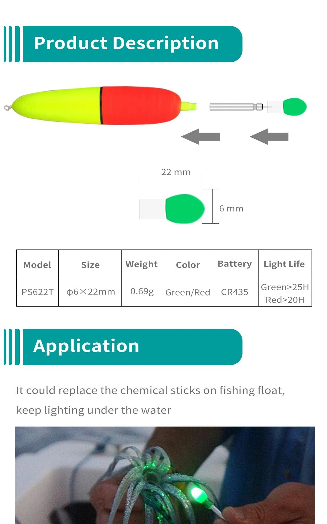 Dlyfull Wholesale Direct Sale High Quality PS622t 3V Lithium Pin Cell Float Lamp for Sea Fishing