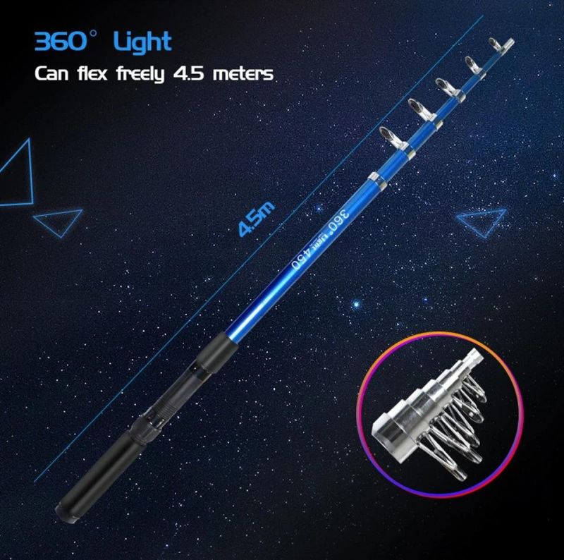 360 Light Night Fishing Lighting Outdoor Portable Telescopic Rod LED COB Camping Lantern Camp Lights Worklight