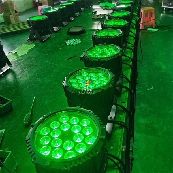 18W Rgbaw UV 18PCS Flat Stage PAR 64 LED Stage Lights