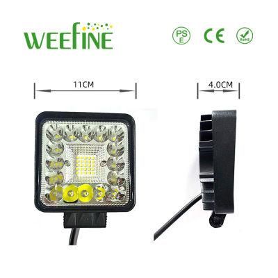 Weefine Brand 123W Square Truck CREE 3030 LED Work Light