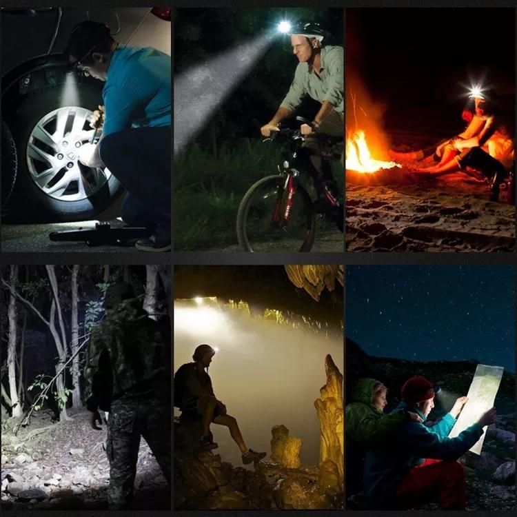 Powerful 5LED T6 USB Rechargeable LED Flashlight Headlight