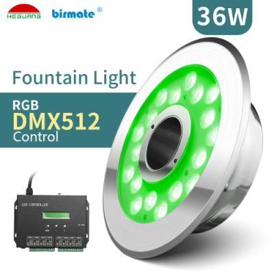 36W IP68 RGB DMX512 Control Outdoor Fountain Lights Low Voltage Underwater Fountain Lights