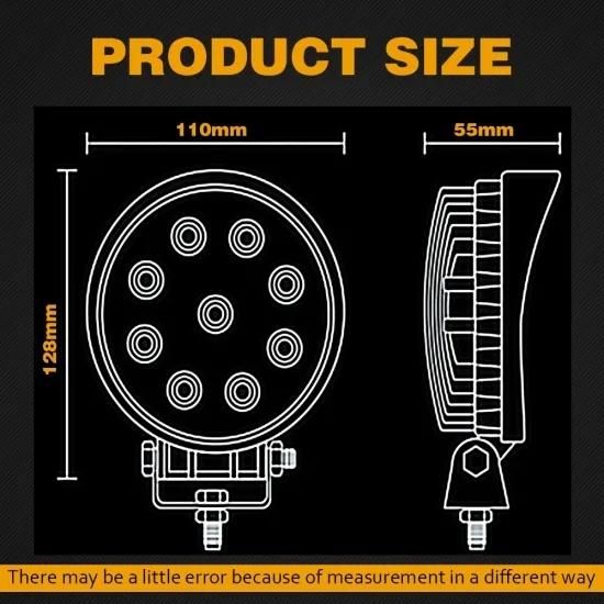 Round 27W LED Work Light Offroad Spot Flood Light Working Headlamps for Automotive Agricultural Machinery