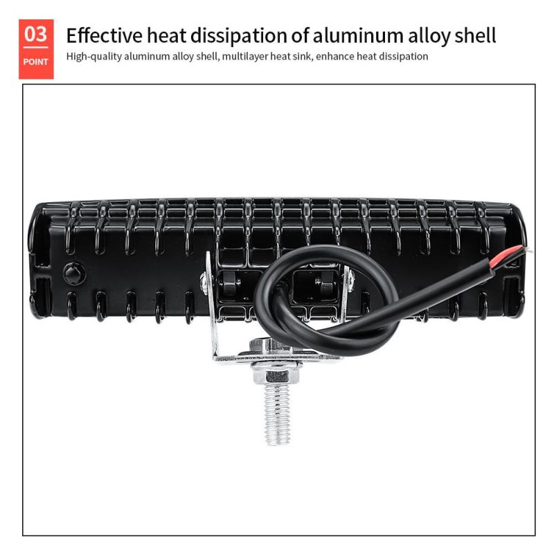 Dxz LED Work Light 18W 6inch Auto LED Spotlight Driving Light Single Row Fog Light Boat Light ATV Car Truck off Road