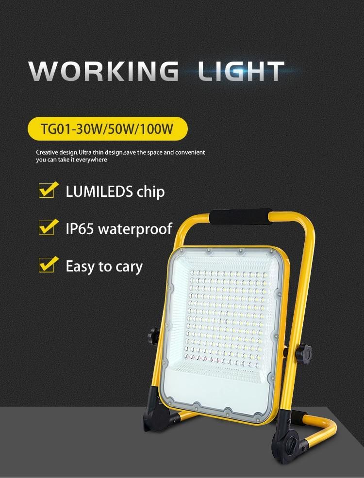 4 Modes Rechargeable SMD Camping USB Portable 30W 50W 100W Job Site Lighting LED Work Light