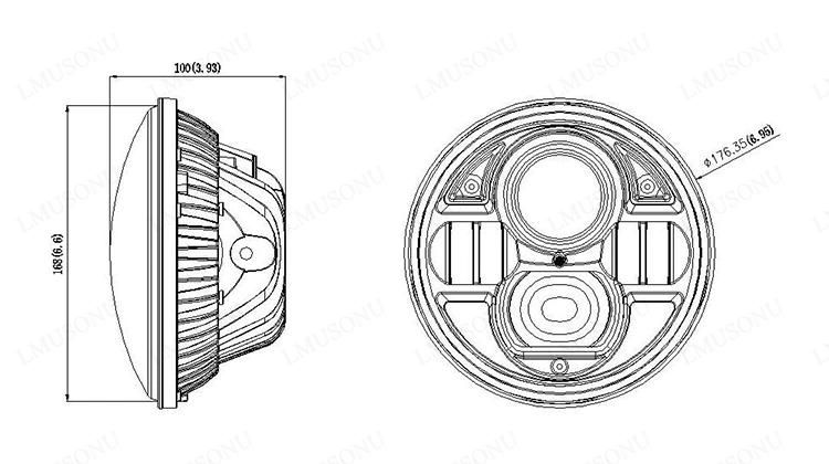 7 Inch Jeep Wrangler Offroad 45W LED Work Light Auto Parts