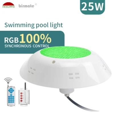 RGB Color Change Synchronous Control Plastic Shell AC12V 25W Wall Mounted Vinyl Swimming Pool Light