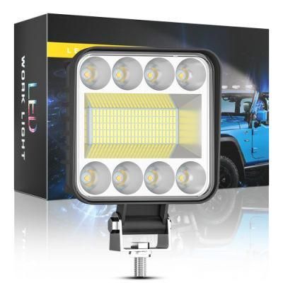 Dxz 4inch Spotlight 128LED 22inch 12V/24V LED Auto Work Light for Offroad 4X4 Car Truck Tractor White Color Wide Field of View LED Lighting