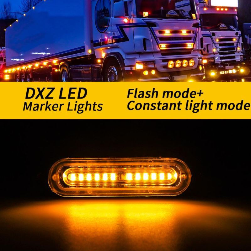 Dxz OEM 12LED Emergency Strobe Lights Amber White LED Strobe Warning Emergency Flashing Light Caution Construction Hazard Light