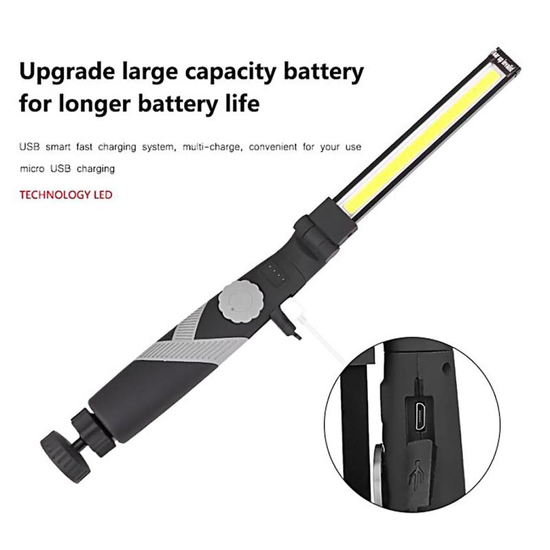 Large Flood Beam USB Rechargeable Portable COB LED Work Repair Tool Light with Magnetic