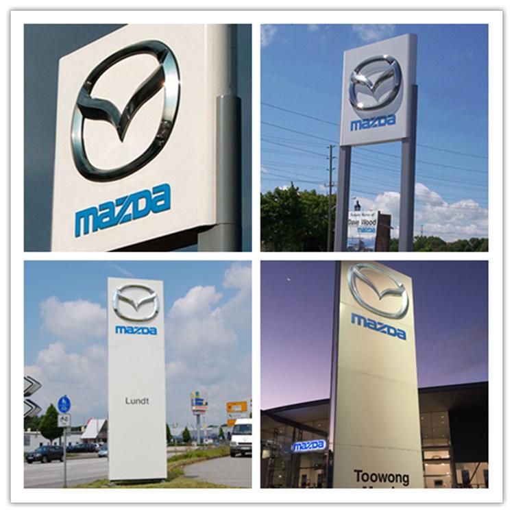 Customized Best Quality and Best Price Chrome Metal Mazda Outdoor Advertising Signage Car Logo Pylon