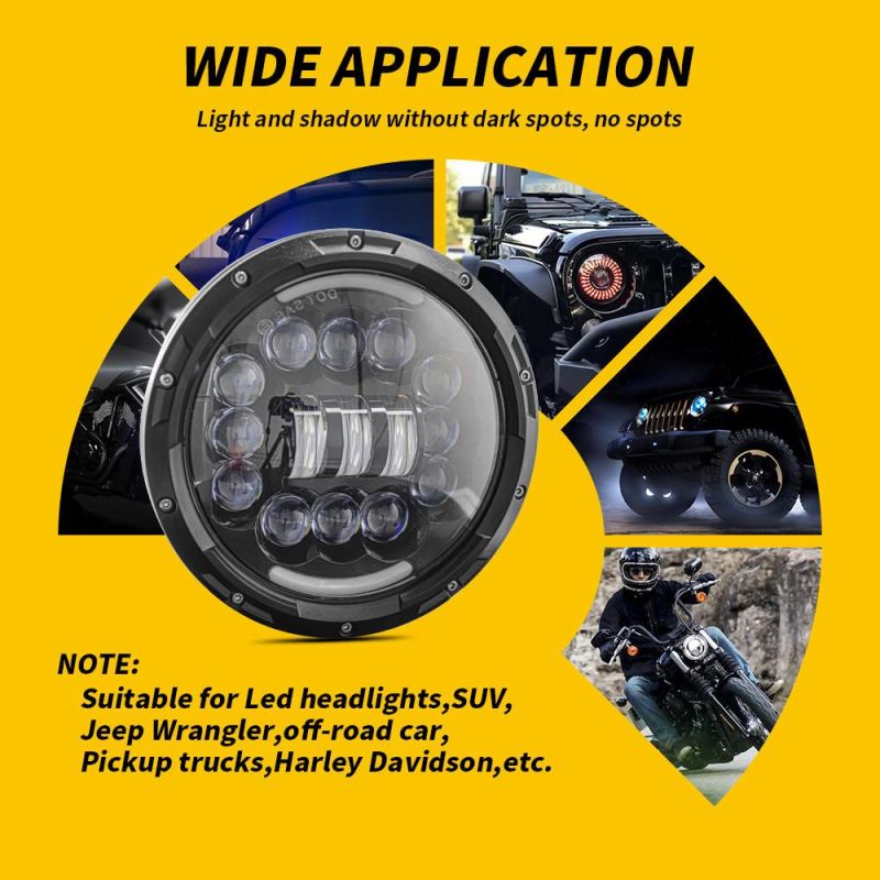 Dxz Remote Control 7 Inch 15LED Headlights RGB Round Thick Multicolor DRL Headlight for Jeep Wrangler Jk Lj Cj LED Car Light