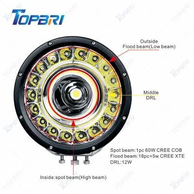DC9-32V 9inch 162W LED Driving Lights Emergency Automobile Lighting