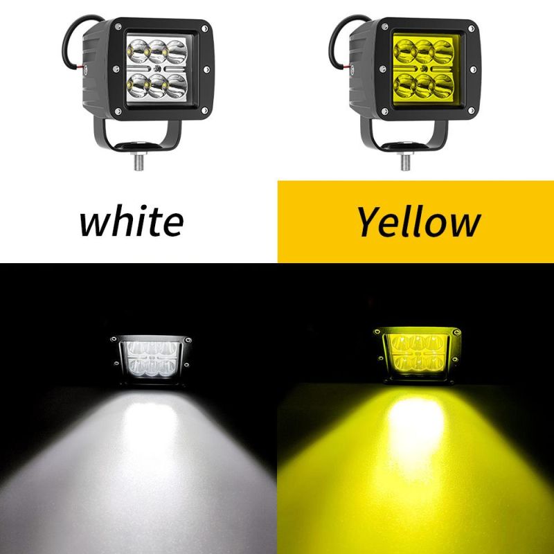 Dxz 18W 3 Inch Work Light High Power Ultra High Brightness Jeep Wrangler off-Road Vehicle a Pillar Light LED Fog Light Spotlight Backlight