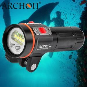 Scuba Underwater 100m Waterproof 2600 Lumens Video Light with 600 Lumens LED Focus Torch